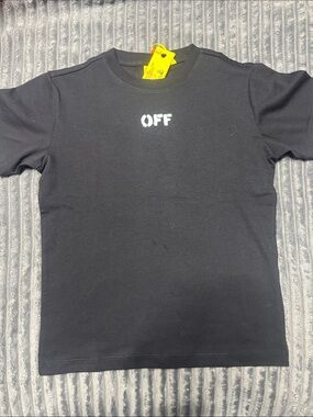 Off-White Black Kids T-Shirt with White "OFF" Chest Logo